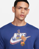 Immagine di NIKE - T shirt da uomo blu con logo bianco Barcelona