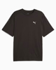 Immagine di PUMA - T shirt da uomo nera relaxed fit con logo bianco