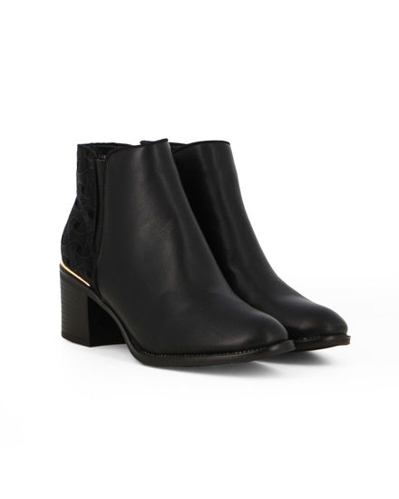 Immagine di BACHATA - Stivaletto nero con zip laterale, inserto elasticizzato e lavorazione sul retro, tacco 6CM