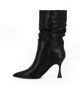 Immagine di MY JEWELS - Stivale nero a punta con gambale arricciato, tacco 9CM