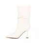 Immagine di MY JEWELS - Stivale bianco a punta con gambale arricciato, tacco 9CM