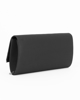 Immagine di MISS GLOBO - Bustina nera in raso con fiocco di strass e finitura sulla patta