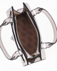 Immagine di ENRICO COLLEZIONE - Borsa due manici taupe con cuciture verticali e cinturino con girello, tracolla removibile