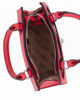 Immagine di ENRICO COLLEZIONE - Borsa due manici rossa con cuciture verticali e cinturino con girello, tracolla removibile