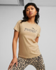 Immagine di PUMA - T shirt da donna beige con logo leopardato