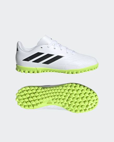 Globo E Commerce Calzature Abbigliamento Sport Intimo Accessori ADIDAS Scarpe da calcetto da bambino bianche e verde lime nuemrata 30 38 5 COPA PURE 4 TF J