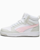 Immagine di PUMA - Sneaker alta da ragazza bianca e rosa con lacci, numerata 36/39 - REBOUND V6 MID JR