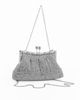 Immagine di DIVAS - Clutch argento ricoperta di strass con chiusura gioiello