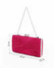 Immagine di DIVAS - Clutch fucsia in raso con fiocco e chiusura metallica