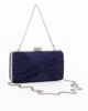 Immagine di DIVAS - Clutch blu in raso con fiocco e chiusura metallica