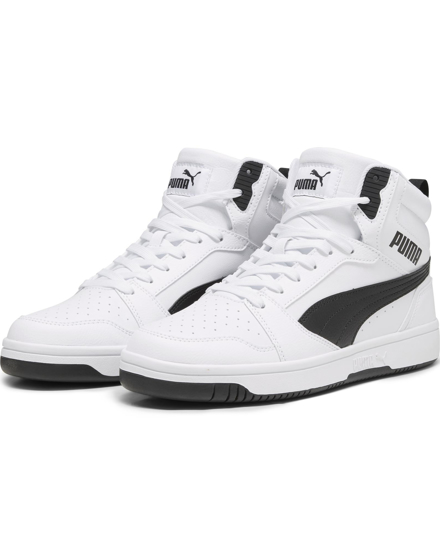 Immagine di PUMA - Sneaker alta da uomo bianca con logo nero - REBOUND V6