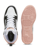 Immagine di PUMA - Sneaker alta da ragazza bianca e nera con dettagli rosa, numerata 36/39 - REBOUND V6 MID JR