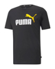 Immagine di PUMA - T shirt da uomo nera con logo bianco e giallo