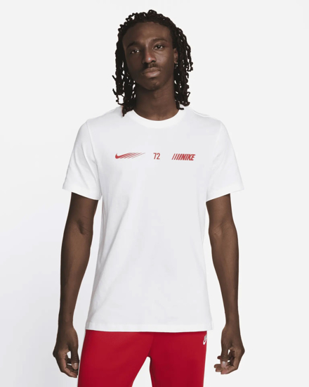 Immagine di PUMA - T shirt da uomo bianca con logo rosso frontale