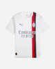 Immagine di PUMA - T shirt da uomo bianca in tessuto traspirante con banda logo Milan