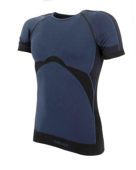 Immagine di BRUGI - T shirt intima da uomo termica blu in tessuto traspirante