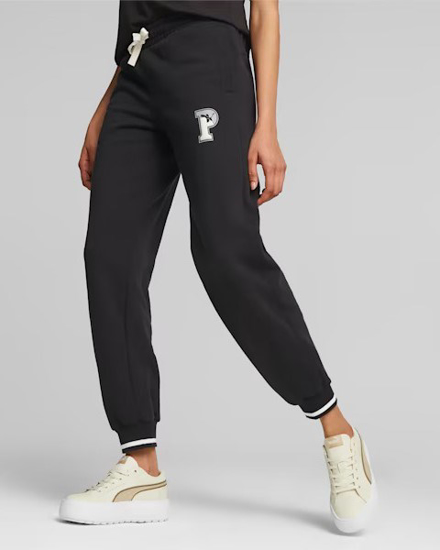 Immagine di PUMA - Pantalone tuta da donna nero con elastico alla caviglie