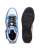 Immagine di PUMA - Sneakers alta da uomo in VERA PELLE azzurra e bianca con dettagli neri - RBD GAME