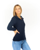 Immagine di ON SPIRIT - Micropile da donna blu scuro con mezza zip frontale - VALENTINA