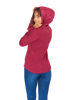 Immagine di ON SPIRIT - Pile da donna fuchsia melange con cappuccio e zip frontale - LORETTA