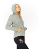 Immagine di ON SPIRIT - Pile da donna grigio melange con cappuccio e zip frontale - LORETTA