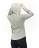 Immagine di ON SPIRIT - Pile da donna grigio melange con cappuccio e zip frontale - LORETTA