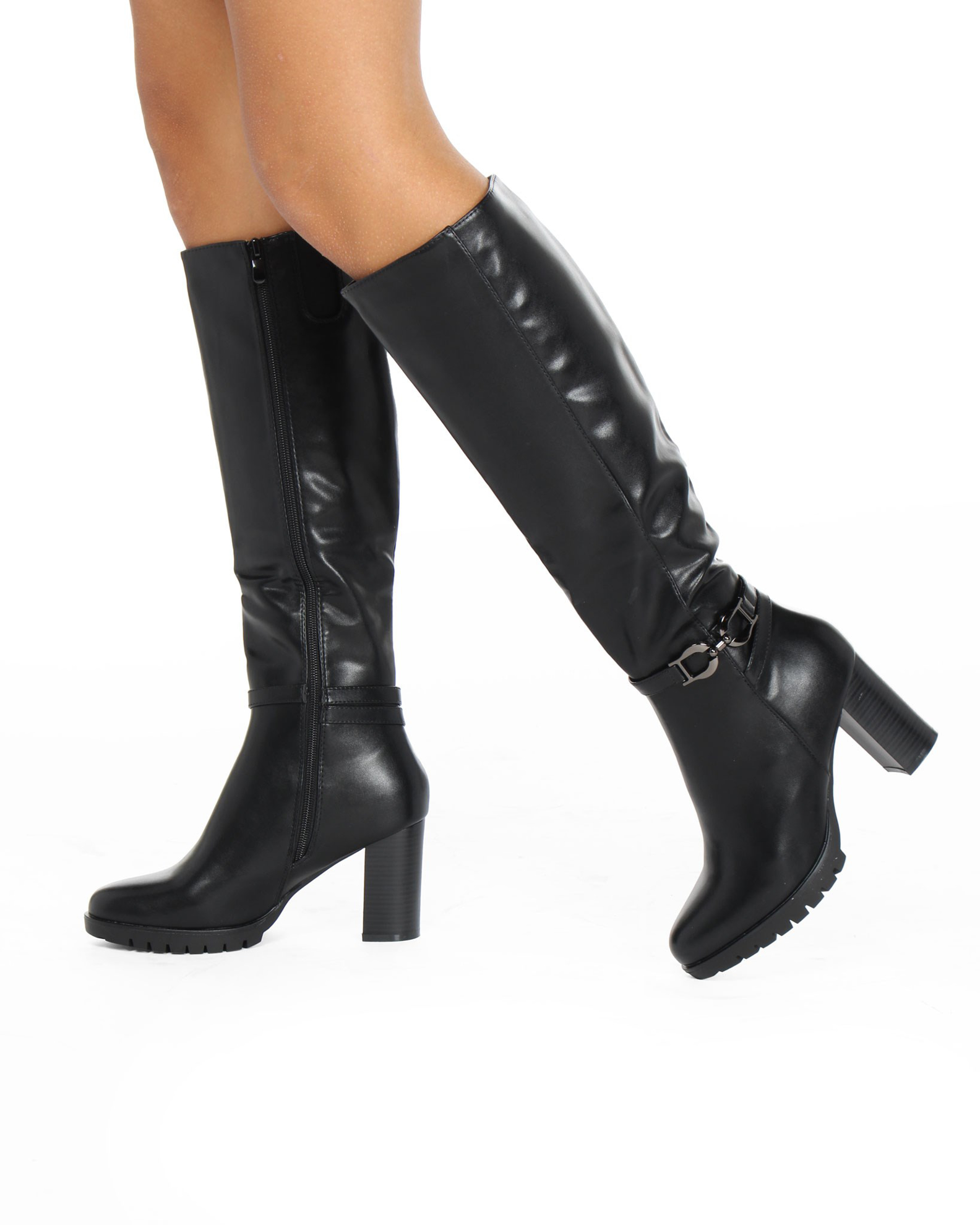 Gioseppo stivale in camoscio elastico con zip laterale fondo gomma