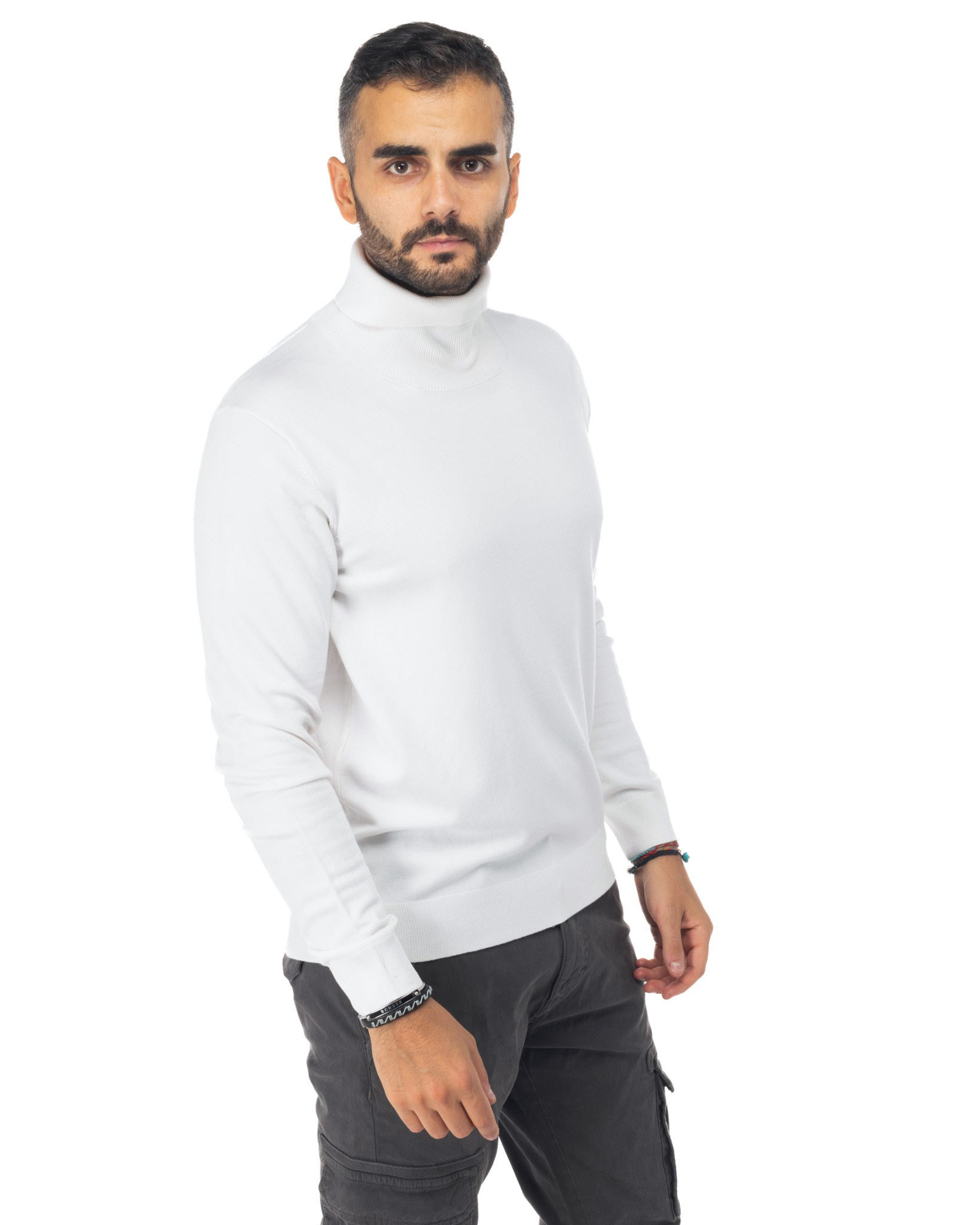 Uomo Dolcevita Manica Lunga Strato di Base Casual Tinta