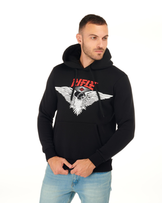 Felpa Con Cappuccio Uomo AC/DC Red Logo - Nero, Cotone E Poliestere, Vestibilità Regular, Merch Ufficiale Rock