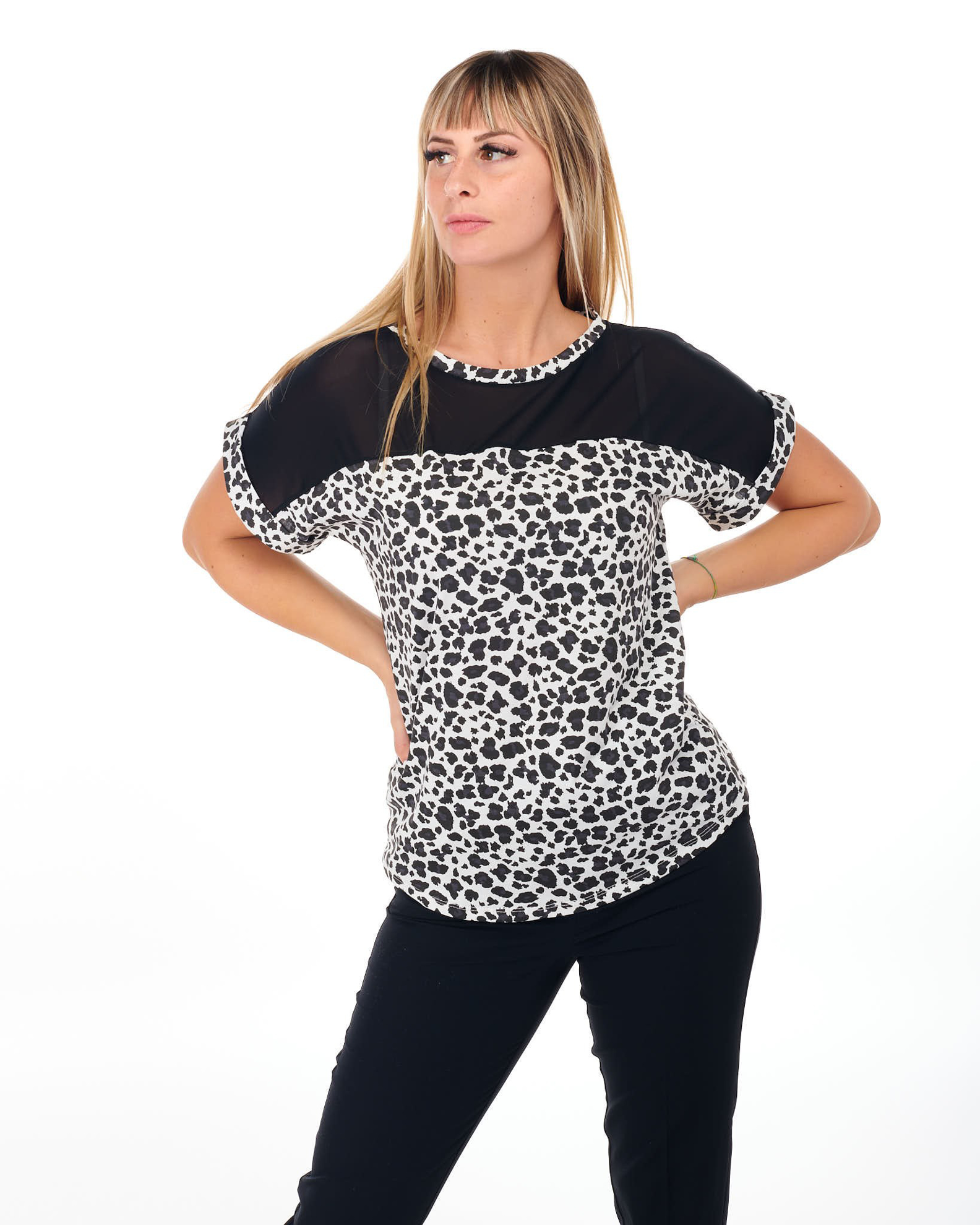 Maglietta Donna Leone E Tigre Feroce – T-Shirt 3D Oversize Manica Corta, Stampa Selvaggia In Cotone E Poliestere