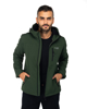 Immagine di ON SPIRIT - Giacca da uomo verde scuro in SOFTSHELL idrorepellente antivento e traspirante con cappuccio e zip frontale - FERNAND