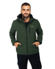 Immagine di ON SPIRIT - Giacca da uomo verde scuro in SOFTSHELL idrorepellente antivento e traspirante con cappuccio e zip frontale - FERNAND