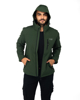 Immagine di ON SPIRIT - Giacca da uomo verde scuro in SOFTSHELL idrorepellente antivento e traspirante con cappuccio e zip frontale - FERNAND