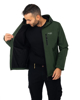 Immagine di ON SPIRIT - Giacca da uomo verde scuro in SOFTSHELL idrorepellente antivento e traspirante con cappuccio e zip frontale - FERNAND