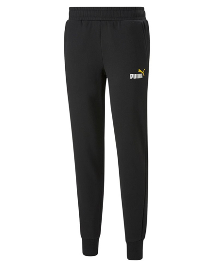 Immagine di PUMA - Pantalone tuta da uomo nero con logo bianco e giallo