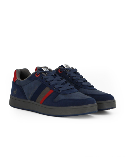 Immagine di RIFLE - Sneaker da uomo blu scuro con dettaglio rosso laterale