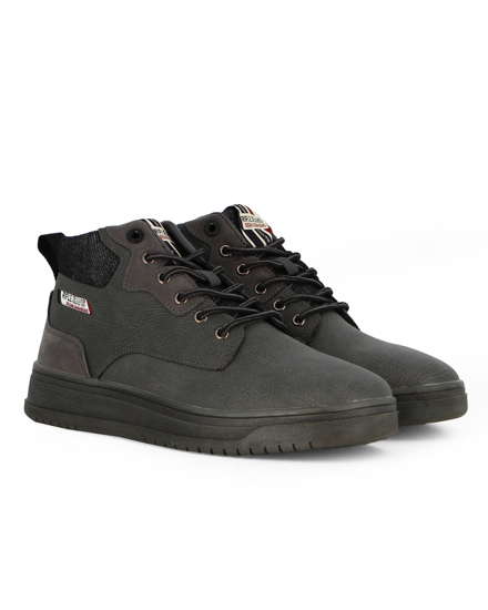Immagine di RIFLE - Sneaker alta da uomo grigio scuro con lacci bicolore