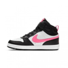 Immagine di NIKE - Sneaker alta da bambina nera e bianca con dettagli rosa fluo, numerata 21/27 - COURT BOROUGH MID 2 TD