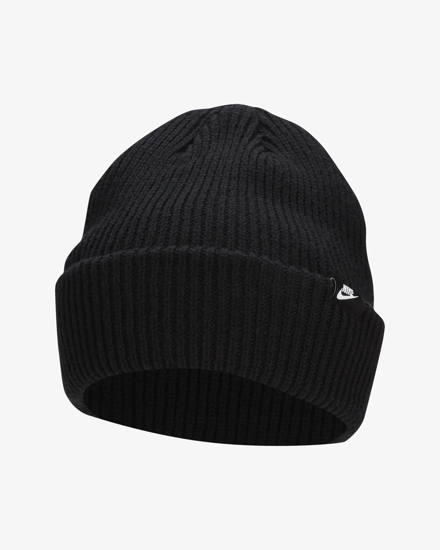 Immagine di NIKE - Cappello invernale a coste nero con logo bianco
