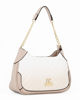 Immagine di ENRICO COVERI - Borsa a spalla bianca e beige con parte frontale trapuntata