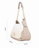 Immagine di ENRICO COVERI - Borsa a spalla bianca e beige con parte frontale trapuntata
