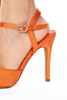 Immagine di MY JEWELS - Décolleté slingback in raso arancio, con cinturino alla caviglia, tacco 10 cm