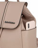 Immagine di ENRICO COLLEZIONE - Zaino taupe con patta, tasche laterali e coulisse