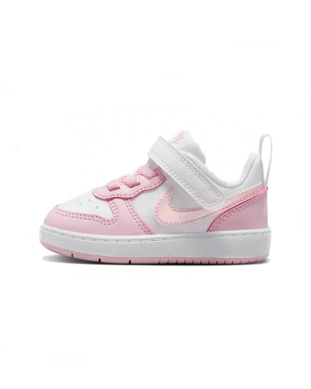 Immagine di NIKE - Sneaker da bambino rosa e bianca con strappo, numerata 19,5/27 - COURT BOROUGH LOW RECRAFT TD