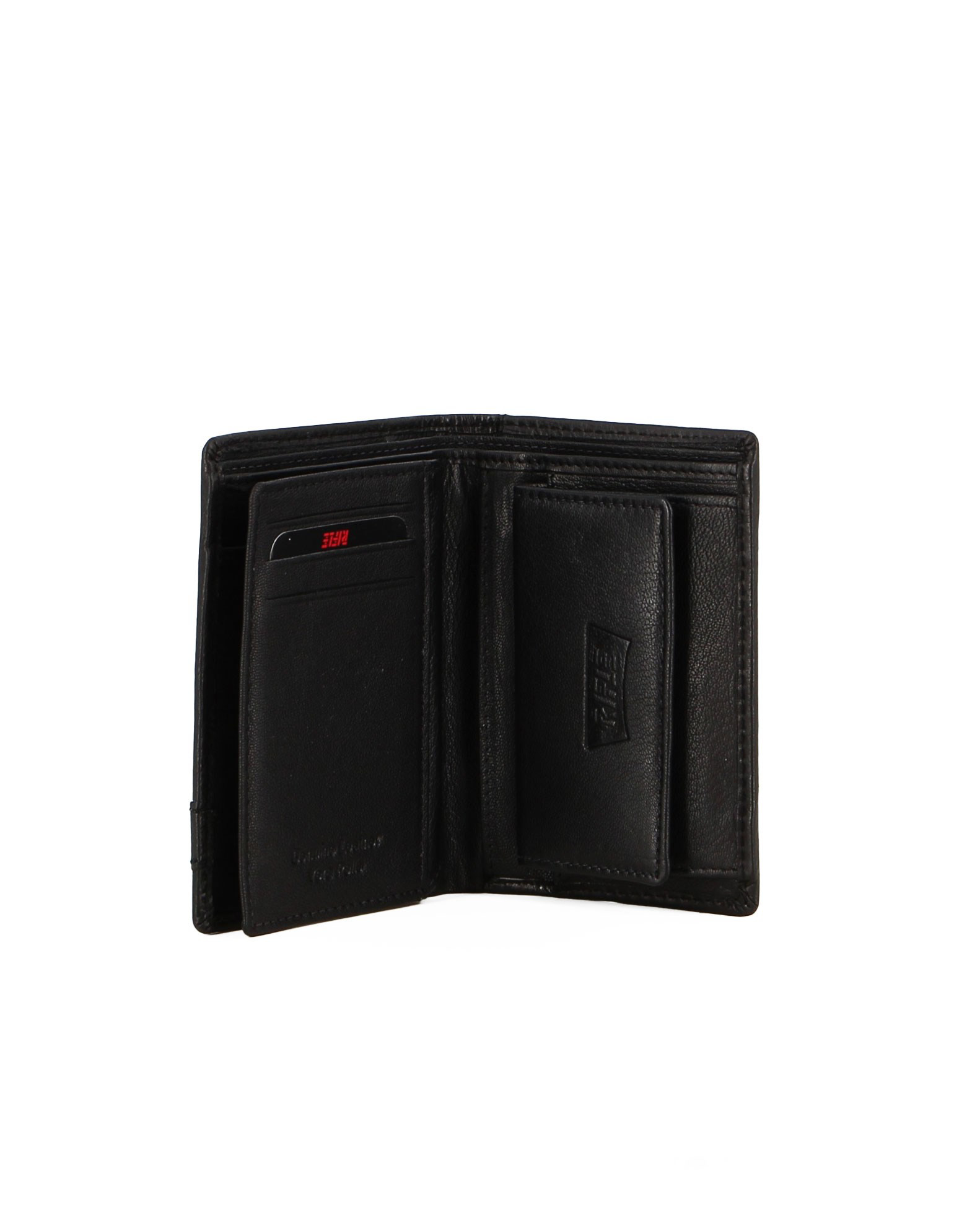 Flevado Portafoglio Uomo In Vera Pelle Con Catena E Protezione RFID - Modello Roberto, Nero, 12 Cm - Moderno E Sicuro
