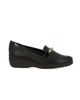 Immagine di PICCADILLY - Mocassino nero con soletta anatomica in lattice e fibbia color oro frontale, tacco 4cm