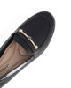 Immagine di PICCADILLY - Mocassino nero con soletta anatomica in lattice e fibbia color oro frontale, tacco 4cm