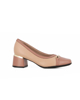 Immagine di PICCADILLY - Décolleté beige a pianta larga con soletta anatomica in lattice e dettagli oro, tacco 5cm