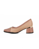 Immagine di PICCADILLY - Décolleté beige a pianta larga con soletta anatomica in lattice e dettagli oro, tacco 5cm