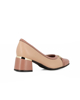 Immagine di PICCADILLY - Décolleté beige a pianta larga con soletta anatomica in lattice e dettagli oro, tacco 5cm